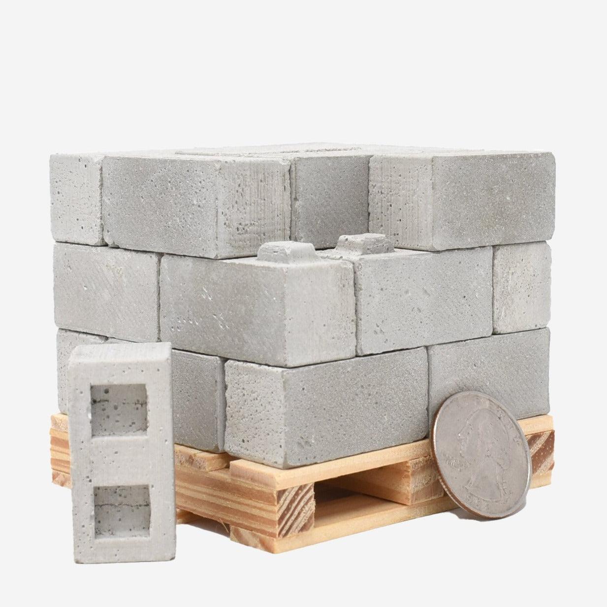 1:12 Scale Mini Construct-A-Block Concrete Blocks on Pallet (24pk)